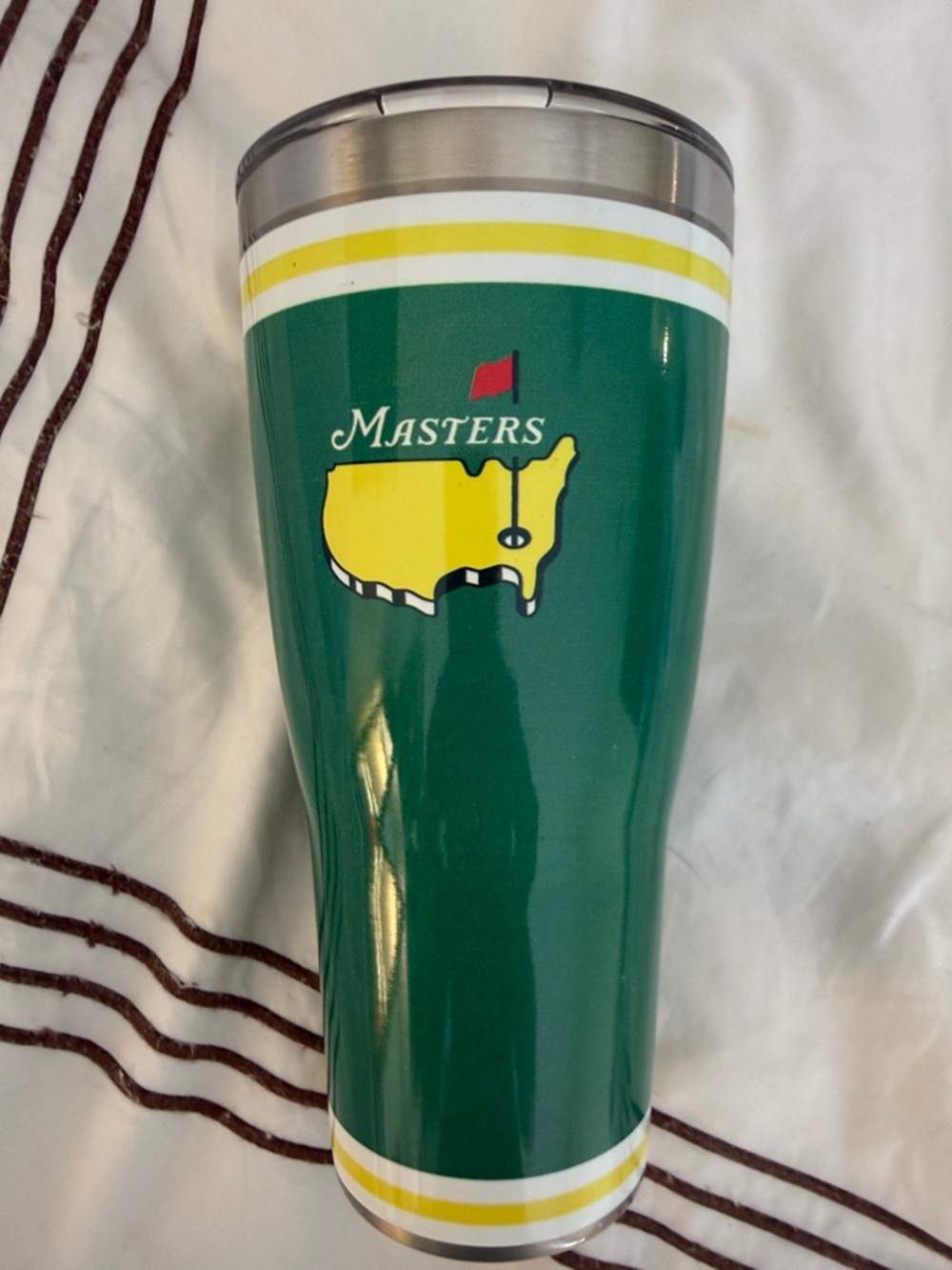 Masters Green and Yellow Stainless Travel Tumbler large NWT